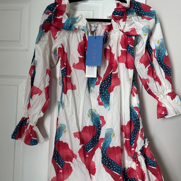 The Lulo Project Daydreaming Dress Baja Fish Pattern Brand New with tags Small - Picture 3 of 8